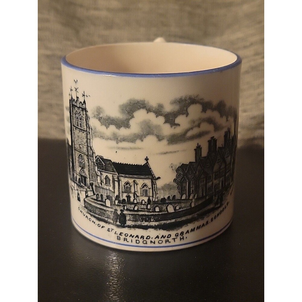 RARE Vtg Bridgnorth England Souvenir Cup Church Of St. Leonard & Grammer School